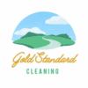 Gold Standard Cleaning Services logo in gold and green with an icon of Blue Mountains.